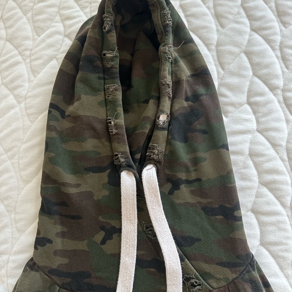 NSF for Soul Cycle Distressed Camo Hoodie Size P XS EUC - Picture 10 of 10